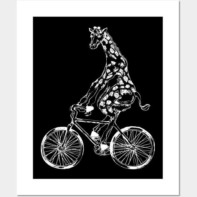 SEEMBO Giraffe Cycling Bicycle Bicycling Biking Riding Bike Wall Art by SEEMBO